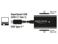 P-91740 | Delock 91740 - MMC - MMCmicro - Speicherstick (MS) - MicroSD (TransFlash) - MicroSDHC - MicroSDXC - SD - SDHC - SDXC - Schwarz - 480 Mbit/s - 2048 GB - USB 3.2 Gen 1 (3.1 Gen 1) Type-C - USB | 91740 | Card-Reader |