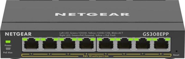 X-GS308EPP-100PES | Netgear GS308EPP - Managed - L2/L3 - Gigabit Ethernet (10/100/1000) - Vollduplex - Power over Ethernet (PoE) | GS308EPP-100PES | Netzwerktechnik