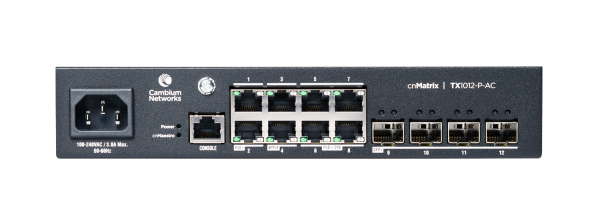 L-MXTX1012GXPA00 | Cambium Networks cnMatrix TX 1012-P-AC - 200W POE Switch 8 x 1gbps & 4 SFP+ - Switch - 1 Gbps | MXTX1012GXPA00 | Netzwerktechnik