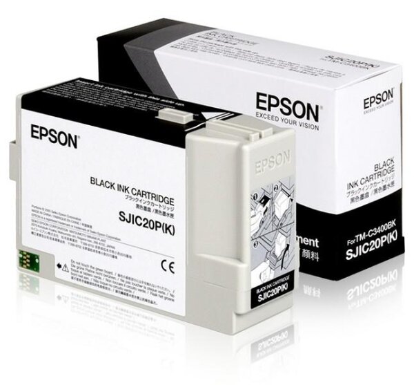 Y-C33S020490 | Epson SJIC20P(K) Black Tintenpatrone für TM-C3400BK - Original - Tinte auf Pigmentbasis - Schwarz - Epson - Epson TM-C3400BK - 1 Stück(e) | C33S020490 | Verbrauchsmaterial