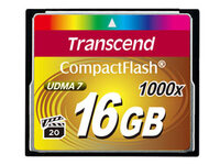 I-TS16GCF1000 | Transcend CompactFlash Card 1000x 16GB - 16 GB - Kompaktflash - MLC - 160 MB/s - 120 MB/s - Schwarz | TS16GCF1000 | Verbrauchsmaterial