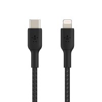 Belkin Lightning/USB-C Kabel  1m ummantelt, mfi zert., schwarz