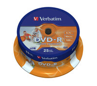I-43538#PK1 | Verbatim 1 x DVD-R - 4.7 GB 16x - breite bedruckbare Fläche für Fotos - Spindel - Speichermedium | 43538#PK1 | Verbrauchsmaterial