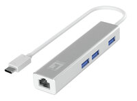 I-USB-0504NEUEVERSION | LevelOne Adapter USB-C -> RJ45 10/100/1000,3xUSB3.0 0,15m si | USB-0504NEUEVERSION | Zubehör