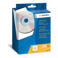 HERMA CD/DVD-Papierhüllen weiß mit Klebefläche 100 St - Schutzhülle - 1 Disks - Papier - 124 mm - 124 mm - 100 Stück(e)