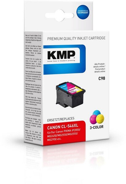 KMP C98 - Tinte auf Pigmentbasis - Cyan - Magenta - Gelb - Canon - Canon Pixma IP 2800 Series Canon Pixma IP 2850 Canon Pixma MG 2400 Series Canon Pixma MG 2440... - Tintenstrahldrucker - 13 ml