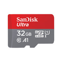 SanDisk Ultra - 32 GB - MicroSDHC - Klasse 10 - 120 MB/s - Class 1 (U1) - Grau - Rot