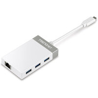 TRENDnet TUC-ETGH3 - USB 3.2 Gen 1 (3.1 Gen 1) Type-C - RJ-45,USB 3.2 Gen 1 (3.1 Gen 1) Type-A - 5000 Mbit/s - Grau - Weiß - 0,127 m - CE - FCC