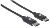 Manhattan USB 2.0 Typ C-Kabel - Typ C-Stecker auf Typ C-Stecker - 480 Mbit/s - 2 m - schwarz - 2 m - USB C - USB C - USB 2.0 - 480 Mbit/s - Schwarz