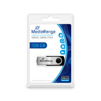 MEDIARANGE MR913 - 128 GB - USB Typ-A - 2.0 - 10 MB/s - Drehring - Schwarz - Silber