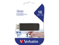 P-98696 | Verbatim Slider - USB-Stick 16 GB - Schwarz -...