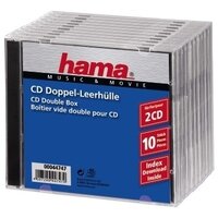 I-00044747 | Hama CD-Doppel-Leerhülle Standard, 10er-Pack, Transparent/Schwarz | 00044747 | Verbrauchsmaterial