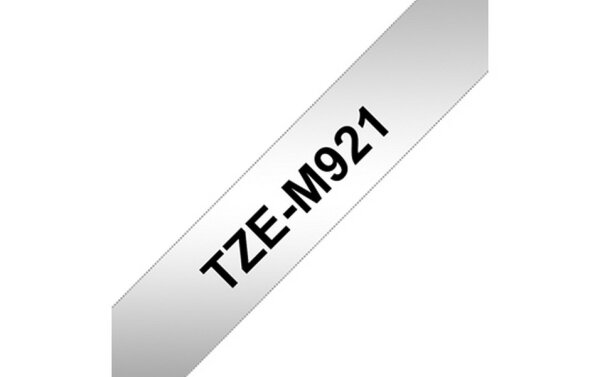 Y-TZEM921 | Brother TZeM921 - Laminiertes Band - Schwarz auf Silber (matt) | TZEM921 | Verbrauchsmaterial