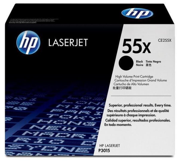 Y-CE255X | HP 55X Schwarz Original LaserJet Tonerkartusche mit hoher Reichweite - 12500 Seiten - Schwarz - 1 Stück(e) | CE255X | Verbrauchsmaterial