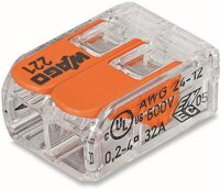 WAGO 221-412 - Cage Clamp - Orange - Transparent - 450 V - 32 A - 1,6 g - 13,1 mm