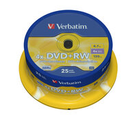I-43489 | Verbatim DVD+RW Matt Silver - DVD+RW - 120 mm - Spindel - 25 Stück(e) - 4,7 GB | 43489 | Verbrauchsmaterial