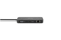Kensington SD1650P Mobile USB-C Single 4K Dockingstation mit 100 W Stromversorgung - Kabelgebunden - USB 3.2 Gen 1 (3.1 Gen 1) Type-C - 100 W - 10,100,1000 Mbit/s - Schwarz - Grau - 5 Gbit/s