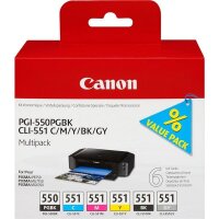 I-6496B005 | Canon PGI-550/CLI-551 PGBK/C/M/Y/BK/GY...
