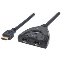 Manhattan 2-Port HDMI Switch - Video/Audio-Schalter - 2 x HDMI