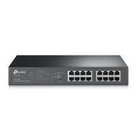 A-TL-SG1016PE | TP-LINK TL-SG1016PE gemanaged Gigabit Ethernet (10/100/1000) Energie Über Ethernet (PoE) Unterstützung Schwarz Netzwerk-Switch | TL-SG1016PE | Netzwerktechnik