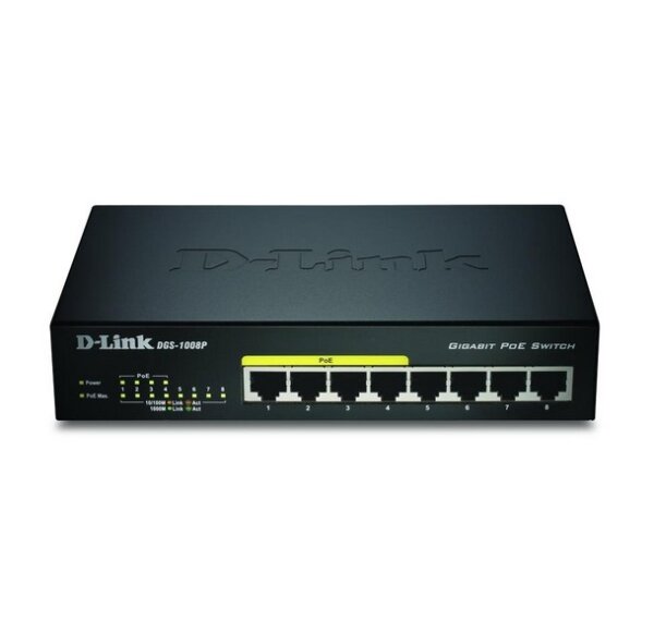 Y-DGS-1008P/E | D-Link DGS-1008P/E - Unmanaged - L2 - Vollduplex - Power over Ethernet (PoE) | DGS-1008P/E | Netzwerktechnik