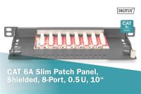 ADN-91608S-SL-EAN | DIGITUS Cat.6A Slim Patch Panel, geschirmt, 8-Port, 0,5 HE, 10", schwarz | Herst. Nr. DN-91608S-SL-EA | Zubehör Netzwerk | EAN: 4016032473169 |Gratisversand | Versandkostenfrei in Österrreich