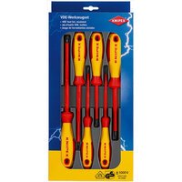 Knipex 00 20 12 V01. Verpackungsbreite: 365 mm, Verpackungstiefe: 170 mm, Verpackungshöhe: 35 mm. Materiallgriff: Kunststoff. Handgrifffarbe: Rot, Gelb, Gehäusefarbe: Grau