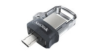 SanDisk Ultra Dual m3.0 - 256 GB - USB Type-A / Micro-USB - 3.2 Gen 1 (3.1 Gen 1) - Dia - 5,2 g - Schwarz - Silber - Transparent