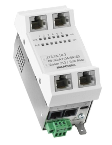 L-MS440210PM-48G6+ | Microsens Installations-Switch 6 Port Gigabit PoE+ vert. Einbau - 1 Gbps - 6-Port | MS440210PM-48G6+ | Netzwerktechnik