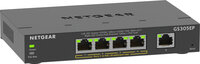 P-GS305EP-100PES | Netgear GS305EP Switch 5 Port Gigabit Ethernet LAN PoE Switch Plus (mit 4x PoE+ 63W - Managed Netzwerk Switch mit IGMP Snooping - QoS - VLAN - lüfterloses Metallgehäuse) - Managed - L2/L3 - Gigabit Ethernet (10/100/1000) - Vollduplex -