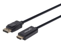 GRATISVERSAND | P-153201 | Manhattan 4K@60Hz DisplayPort auf HDMI-Kabel - DisplayPort-Stecker auf HDMI-Stecker - 1,8 m - schwarz - 1,8 m - DisplayPort - HDMI - Männlich - Männlich - Gerade | HAN: 153201 | Kabel / Adapter | EAN: 766623153201