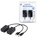LogiLink Line Extender USB via CAT5/6 - Schwarz - 0,3 m