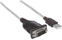 P-151849 | Manhattan USB auf Seriell-Konverter - Zum Anschluss eines seriellen Geräts an einen USB-Port - Prolific PL-2303RA-Chipsatz - 1,8 m - Schwarz - 1,8 m - USB - Serial/COM/RS232/DB9 - Männlich - Männlich | 151849 | Kabel / Adapter |