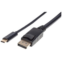 Manhattan USB-C auf DisplayPort-Adapterkabel - Konvertiert das Alternate-Mode-Signal in ein DisplayPort 4K-Ausgangssignal - 2 m - schwarz - 2 m - USB Typ-C - DisplayPort - Männlich - Männlich - Gerade
