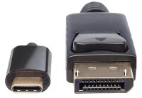 P-152464 | Manhattan USB-C auf DisplayPort-Adapterkabel - Konvertiert das Alternate-Mode-Signal in ein DisplayPort 4K-Ausgangssignal - 2 m - schwarz - 2 m - USB Typ-C - DisplayPort - Männlich - Männlich - Gerade | 152464 | Kabel / Adapter |