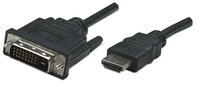 P-322782 | Manhattan HDMI auf DVI-Kabel - HDMI-Stecker auf DVI-D 24+1 Stecker - Dual Link - 1 m - schwarz - 1 m - HDMI Typ A (Standard) - DVI-D - Männlich - Männlich - Gerade | 322782 | Zubehör