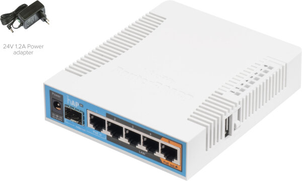 L-RB962UIGS-5HACT2HNT | MikroTik hAP ac - 500 Mbit/s - 10,100,1000 Mbit/s - IEEE 802.11a,IEEE 802.11ac,IEEE 802.11b,IEEE 802.11g,IEEE 802.11n - USB Typ-A - 11 V - 17 W | RB962UIGS-5HACT2HNT | Netzwerktechnik