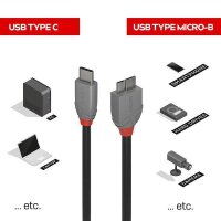 P-36621 | Lindy 36621 - 1 m - USB C - Micro-USB B - USB...
