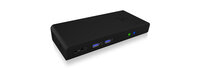ICY BOX IB-DK2251AC - Kabelgebunden - USB 3.2 Gen 2 (3.1 Gen 2) Type-A - 3,5 mm - 10,100,1000 Mbit/s - Schwarz - 5 Gbit/s