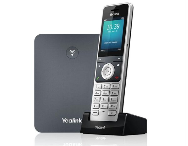 Yealink W76P - IP-Mobiltelefon - Grau - Kabelloses Mobilteil - Tisch/Wand - 20 Zeilen - 1000 Eintragungen