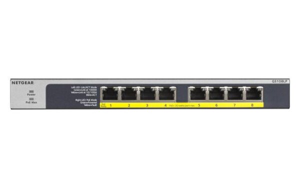 X-GS108LP-100EUS | Netgear GS108LP - Unmanaged - Gigabit Ethernet (10/100/1000) - Power over Ethernet (PoE) - Rack-Einbau - 1U - Wandmontage | GS108LP-100EUS | Netzwerktechnik