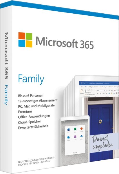 L-6GQ-01580 | Microsoft 365 Family - 1 Lizenz(en) - 1 Jahr(e) - Abonnement | 6GQ-01580 | Software