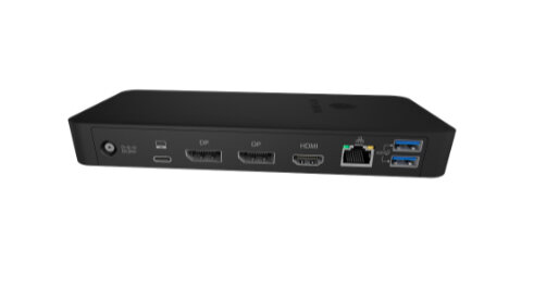 ICY BOX IB-DK2405-C - Kabelgebunden - USB 3.2 Gen 1 (3.1 Gen 1) Type-C - 85 W - 3,5 mm - 10,100,1000 Mbit/s - Schwarz
