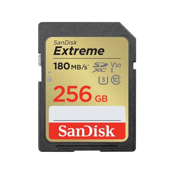 SanDisk Extreme - 256 GB - SDXC - Klasse 10 - UHS-I - 180 MB/s - 130 MB/s