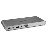 Lindy DST-Pro 5K - Kabelgebunden - USB 3.2 Gen 1 (3.1 Gen 1) Type-C - 100 W - 10,100,1000 Mbit/s - Silber - MicroSD (TransFlash) - SD