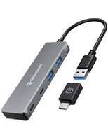 GrauGear GG 18042 - USB 3.0 4-Port Hub 2x A 2x C 20 cm...