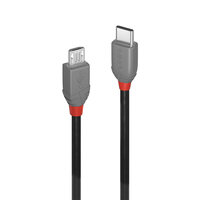 Lindy 3m USB 2.0 Typ C an Micro-B Kabel Anthra Line -...