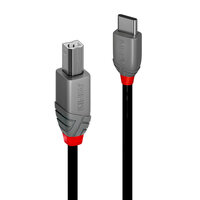 Lindy 2m USB 2.0 Typ C an B Kabel Anthra Line - Kabel - Digital/Daten