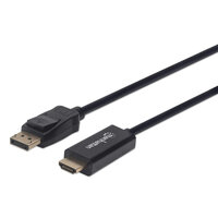 P-152662 | Manhattan 1080p DisplayPort auf HDMI-Kabel - DisplayPort-Stecker auf HDMI-Stecker - 1 m - schwarz - 1 m - DisplayPort - HDMI - Männlich - Männlich - Gerade | 152662 | Zubehör