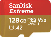 SanDisk Extreme - 128 GB - MicroSDXC - 160 MB/s - 90 MB/s - Class 3 (U3) - V30